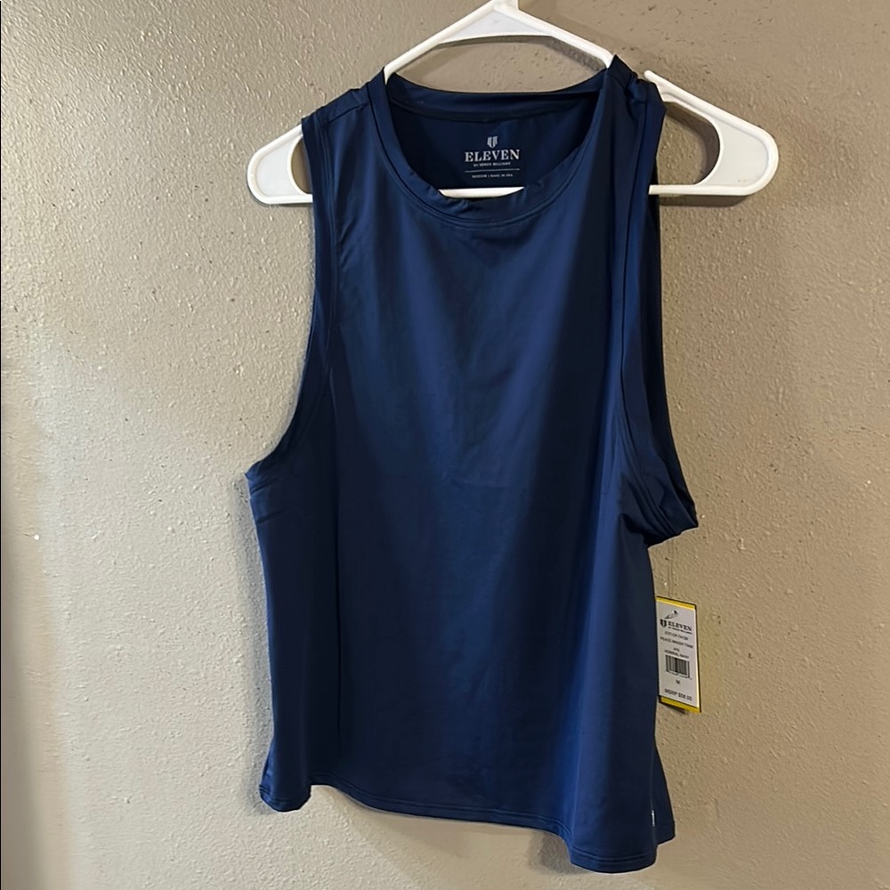EleVen by Venus Williams Blue Cut Out Muscle Tee